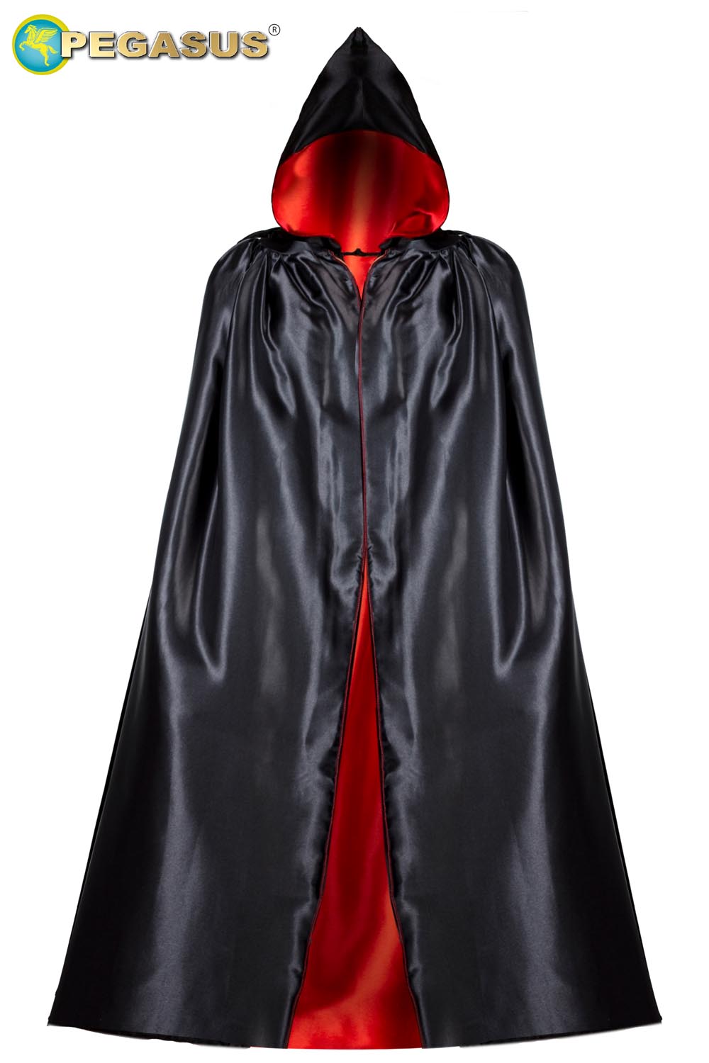 MANTELLO CAPPUCCIO DOUBLE ROSSO-NERO ADULTO